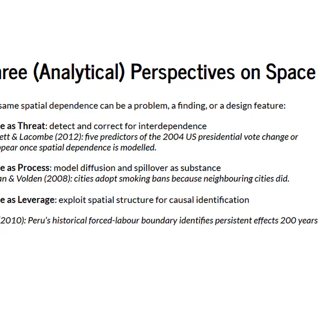 Advanced Topics in Spatial Data
